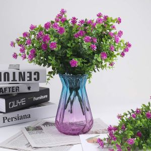 2/4 PCS Artificial Plastic Flowers Fake Eucalyptus Plant Wedding Bridal Bouquet Festival Decora Vase Home Room Bindowsill Bonsai