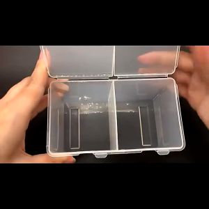 2Compartment Transparent Nail Makeup Remover Storage Box Nail Tool Makeup Remover Cotton Pad Cotton Swab Storage Box Glitter Storage Box