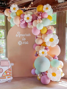 Macaron Colored Balloons Birthday Scene Decoration Yellow Activity Balloon Chain Anniversary Party Ins Festival Decor