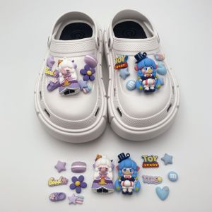 14Pcs/Set Crocs Charms Shoes DIY Accessories 3D Blue Purple Bubble Girl Shoe Flower Buckle Clogs Decoration for Crocs