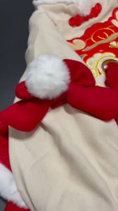 เดรสเด็กมังกรระบาย 2 ชั้นรับตรุษจีน ด้านในเป็นบุนวมหนานิดนึง (FANCY368)