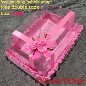 parcel kotak hantaran seserahan pernikahan 1 pcs murah tutup mika hias pita