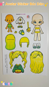 (30B)Bộ Avatar Sticker đồ chơi bóc dán đồ chơi giấy giúp bé sáng tạo không giới hạn
