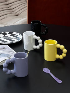 Creative Ceramic Coffee Mug: Ink Splatter Design & High Aesthetic Value