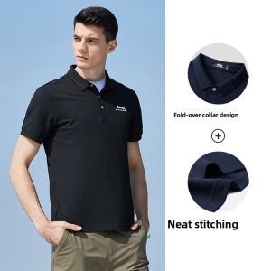 Jeep | Jeep Mens Polo Shirt Red Short Sleeve Business Casual T-shirt For Dad Lucky Year Clothing Spring Autumn Summer Seasonal Wear