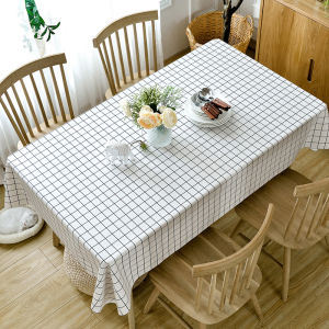 Nordic Simple Tablecloth Waterproof and Oilproof and Heatproof No-Clean Tablecloth Coffee Table PVC Tablecloth Cotton Linen  Fabric