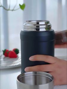 🔥Stok Sedia🔥Cawan Kelalang Terma Vakum Keluli Tahan Karat SUS304 Dengan Beg Penebat serta Sudu Keluli Tahan Karat 304