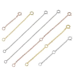 Pure Silver Extension Chain Necklace 925 Silver Bracelet Lengthened 18K Gold Accessories Tail Connector DIY Gold Chain