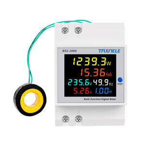 TAXNELE 6in1 Din Rail AC Monitor 110V 220V 380V 100A Voltage Current Power Factor Active KWH Electric Energy Frequency Meter Volt Amp
