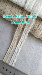 (Per 5 Meter) RDR459 Renda Rajut Motif Cantik Lebar 12Cm