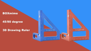 Carpenter Square -Woodworking Square Protractor Aluminum Miter Triangle Ruler 3D Multi Angle 45/90 Degree Layout Measuring Ruler