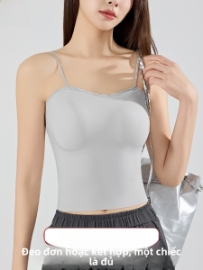 MiiOW | Áo ba lỗ nữ dáng ôm mát mẻ có đệm ngực chống hở hang dây đeo vai mỏng thời trang mùa hè Áo lót trong suốt cổ chữ V