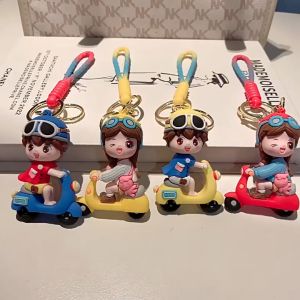 Móc Khóa Cặp Đôi Lái Xe Dây Treo Key Chain Đeo Balo