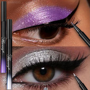 Glitter Pearlescent Eyeliner Pen Waterproof Smudge Proof Metallic Shimmer Colorful Eyeshadow Pen Quickily Dry Purple Eyes Makeup