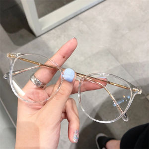 Myopia Glasses Womens Ultra-Light Protective Glasses Anti-Blue Light Flat-Light Glasses Round Frame Glasses Frame 9531