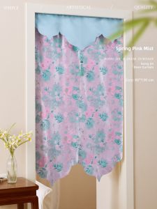 ZHIXIAO | New Chinese Style Songjin Curtain with Birds and Flowers Pattern Half-length Hanging Divider
