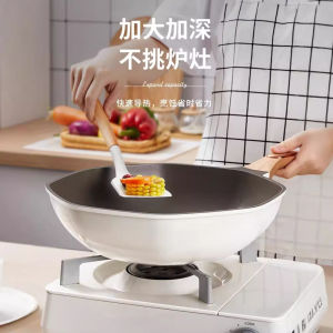 กระทะอลูมิเนียมทรงแปดเหลี่ยม ก้นแบน ไม่ติดกระทะ อุปกรณ์ทำอาหารสำหรับเตาแก๊สและเตาไฟฟ้า ใช้ในบ้าน