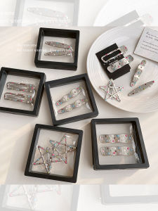 กิ๊บติดผมลายจุดสีสันสดใสสำหรับผู้หญิง กิ๊บติดผมสไตล์เกาหลี ทรงเรียบง่าย ประดับผมแบบหวานๆ ใหม่ 2024 ชุดเครื่องประดับผม