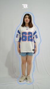 Orlando White Blue 62 Streetwear Jersey Oversize Outfit Korean Style Boxy Retro Vintage