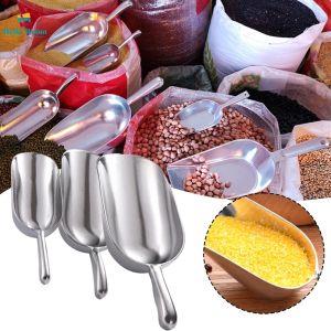 8/9/10inches Multipurpose Stainless Steel Shovel with Hollow Handle Ice Cubes Rice Cereal Bean Measuring Scoop Spoon Kitchen Tool