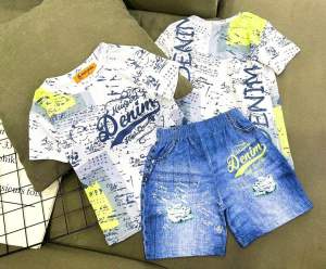 12-22kg đồ bộ bé trai -thun lạnh 3D loại 1 tay ngắn quần đùi hip hop  thun mềm mịn mát bao đẹp (088)