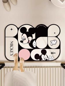 Đồ Dùng Phòng Tắm Mickey Silicone Dễ Vệ Sinh Chống Trượt Thấm Hút Nhanh Chất Liệu Sét Đá Ống Cống Đồ Dùng Nhà Tắm