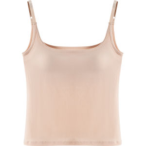 Adjustable Strap Vest Top Womens White with Chest Pad Integrated Design Inner And Outer Wear Comfortable Back Bra One-Piece