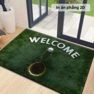 Thảm Chào Mừng VIKAMA Golf Thảm Chống Trượt Trong Nhà Ngoài Trời Kiểu Hiện Đại Polyester Chống Phai Màu Cho Phòng Ngủ Nhà Bếp Trang Trí Nhà Cửa