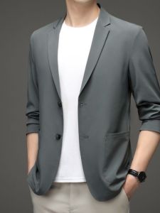 Ice Silk Sun Protection Suit Mens 2024 Spring New Arrival Ultra-Thin Casual Suit Lightweight Sun Protection Clothing Single West Outwear Tide