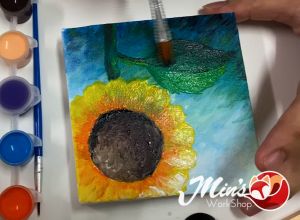 【MINs WS】10cm & 15cm Stretched Canvas with Easel / Mini Canvas and 3ml Acrylic Colour Set / Art & Craft Painting Set