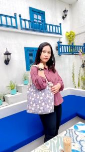 ⭐Nevset⭐ Grosir Tas Tote Corduroy, Tas Selempang Kuliah, Kanvas Totebag Lokal, Slingbag Wanita Murah COD