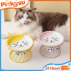 Pet Ceramic Bowl With Stand Cat Bowl Dog Bowl Pet Drinking Bowl Food Container