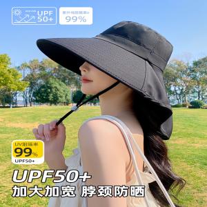 Womens Large Brim Sun Hat UV Protection Fisherman Style Neck Protector Summer Anti-UV Sun Cap Fishing Cap Sunscreen Hat