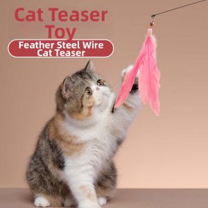 Durable Interactive Cat Toy Wand with Bell and Feather