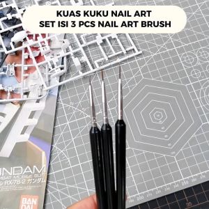 KUAS KUKU NAIL ART SET ISI 3 PCS NAIL ART BRUSH