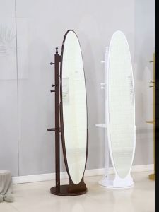 Full Body Mirror Stand Mirror With Rack Standing Mirror Storage Full Length Special-Shaped Floor Mirror With Stand  Household Rotatable Movable Integrated Mirror Full Length 落地镜