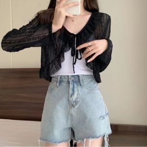 HANXIUYU | Sun Protection Cover-Up Short Sleeve Blouse