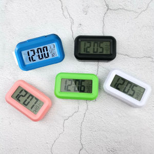 Mini Table LED Digital Electronic Alarm Clock Wake Up Students Worker Snooze Mute for Bedroom Office Temperature Calendar Clock