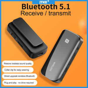 JTKE Bluetooth 5.1 Audio Receiver Transmitter NFC Handsfree Wireless Car Kit TF Card 3.5mm AUX for PC Headphones