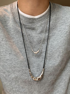 CAFFTI | Gold and Silver Long Pendant Necklace Stylish