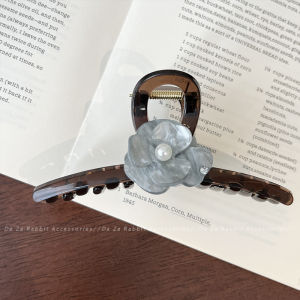 Korean Style Camellia Flower Acetate Shark Clip