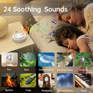 White Noise Machine For Baby Rechargeable Timed Shutdown Sleep Machine Baby Sleep Sound Player Night Light Timer Noise Player