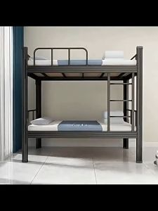 LXH Furniture เตียงสองชั้น ผลิตจากแผ่นเหล็กรีดเย็น แข็งแรง ทนทาน มีสีดำหรือสีขาว ความกว้าง 90/100/120 ซม.โครงสร้างร่องและเดือย