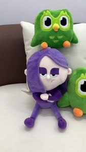 LZD  Sản Phẩm Bùng Nổ Tại Chỗ duolingo Nhiều Nước Láng Giềng Màu Xanh Lá Cây Cú Màu Tím Kéo Em Gái Búp Bê Sang Trọng Quà Tặng Học Tập