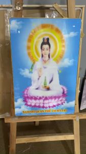 Tranh phật quan âm bồ tát treo tường tráng gương