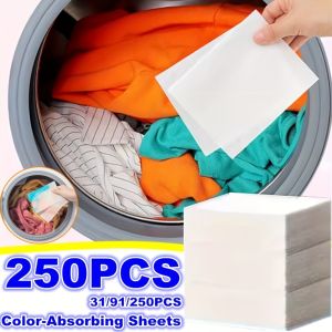 250Pcs Laundry Color Absorbing Paper Anti-dyeing Laundry Tablets for Washing Machine Clean Clothes Color Catcher Sheets