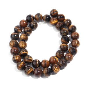 Natural Stone Brown Gold Color Tiger Eye Beads Round Loose Bead 15" Strand 3/4/6/8/10/12/14mm Pick Size Jewelry Making Accessory