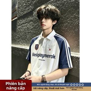 LIUBU | Áo POLO Màu Đen Đỏ Phong Cách Đường Phố Mùa Hè
