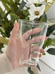 Heat Resistant Glass Cup Korean Style Large Capacity Coffee Milk Breakfast Wave Pattern round Shape Transparent Color Everyday Gift