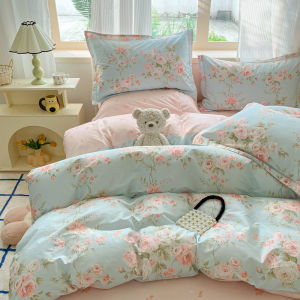 Dansunreve 100% แผ่นผ้าปูที่นอนชุด4in1การ์ตูนหมี/กระต่าย/แพนด้าชุด Fittedshet พร้อมปลอกหมอนผ้าคลุมผ้านวม